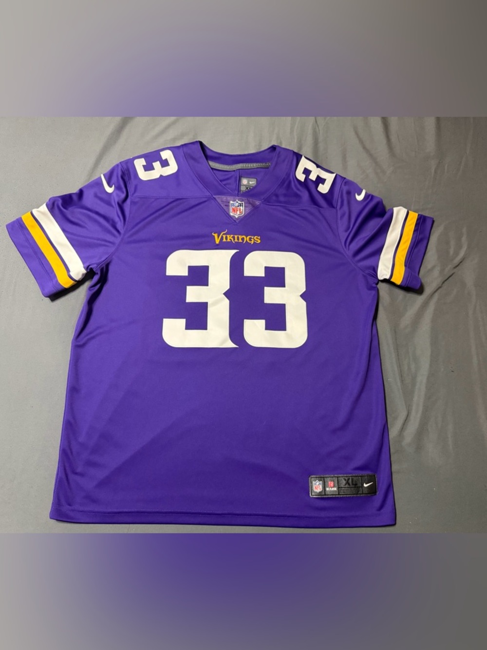 Size XL Mens Nike Minnesota Vikings on field #33 Dalvin Cook Jersey Purple NFL